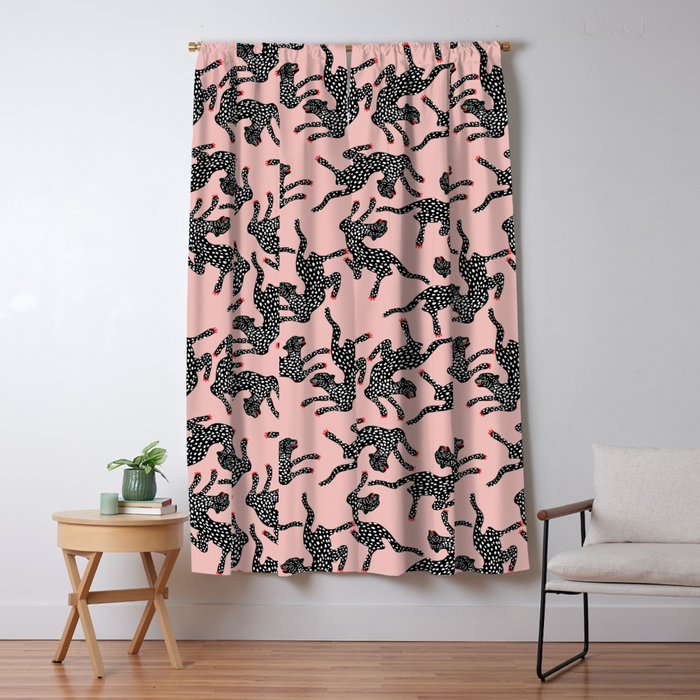 Black cheetah dance Window Curtain Gallery Image 5