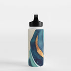 Abstract Blue with Gold Water Bottle Gallery Image 3