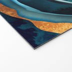 Abstract Blue with Gold Welcome Mat Gallery Image 2