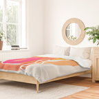 Mid Century Modern Abstract Colorful Art Ombre Magenta Yellow Circles Raindrops Geometric Pattern Duvet Cover Gallery Image 2