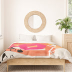 Mid Century Modern Abstract Colorful Art Ombre Magenta Yellow Circles Raindrops Geometric Pattern Duvet Cover Gallery Image 3