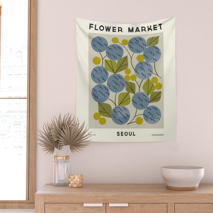 Flower Market No. 10 Wall Tapestry Gallery Image 2