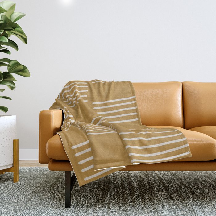 hatches âÂ saffron Throw Blanket Gallery Image 1