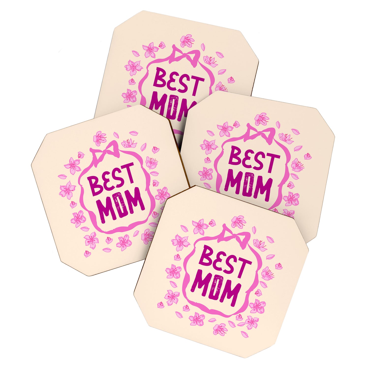 Best Mom Coquette Cherry Blossom Coaster Gallery Image 1