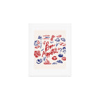 Bon Appetit Seafood and French Bread Handdrawn Gourmet Food Illustration Art Print Gallery Image 1