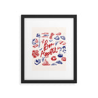 Bon Appetit Seafood and French Bread Handdrawn Gourmet Food Illustration Framed Art Print Gallery Image 6