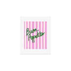 Buon Appetito Pink Groovy Stripes Minimalist Illustration Art Print Gallery Image 1