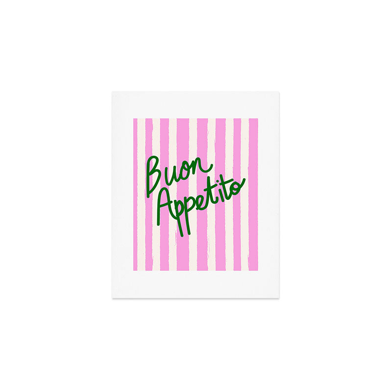 Buon Appetito Pink Groovy Stripes Minimalist Illustration Art Print Gallery Image 1