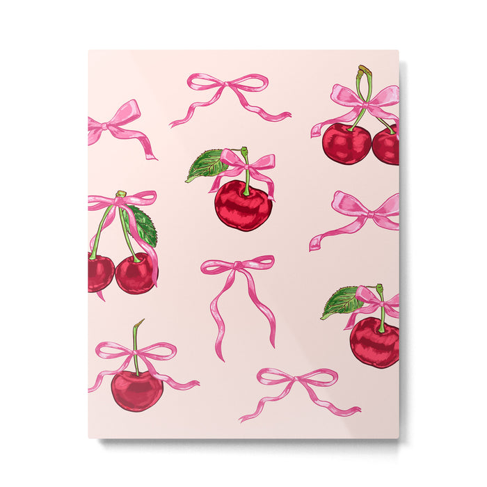 Cherries & Bow Coquette Pack Metal Print Gallery Image 1