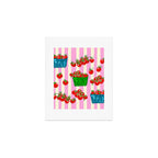 Cherry Tomatoes Euro Summer Aesthetic Stripes Illustration Art Print Gallery Image 1