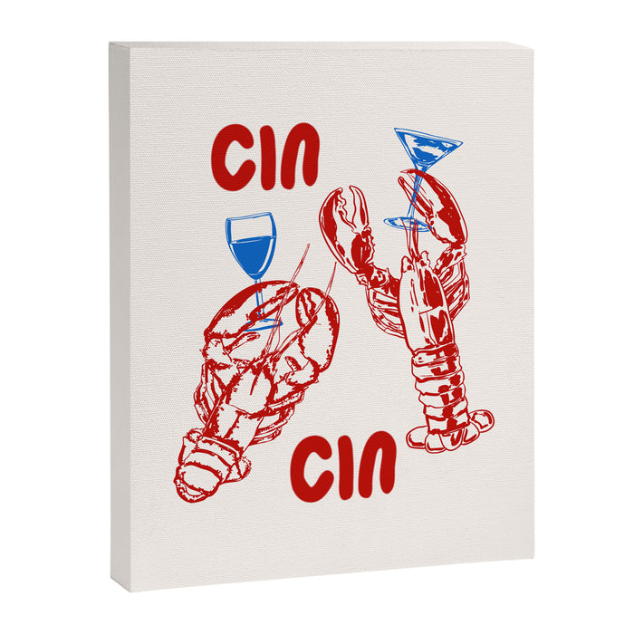 Cin Cin Lobster Doodle Canvas Print Gallery Image 1