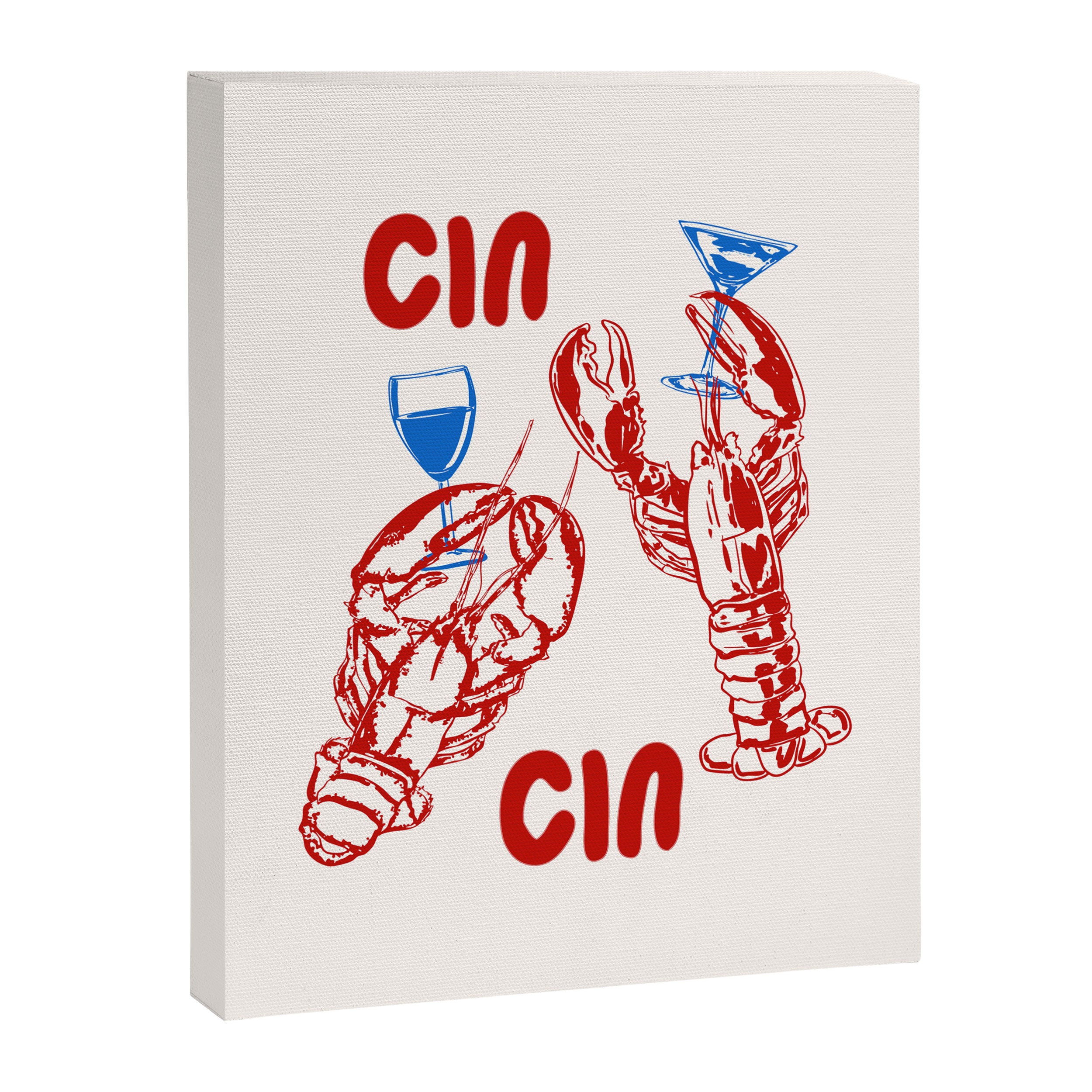 Cin Cin Lobster Doodle Canvas Print Gallery Image 8