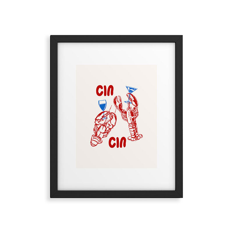 Cin Cin Lobster Doodle Framed Art Print Gallery Image 6