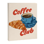 Coffee Club - Croissant and Espresso Illustration Canvas Print Gallery Image 8