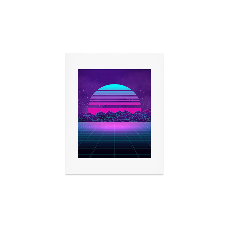 Future Sunset Vaporwave Aesthetic Art Print Gallery Image 1