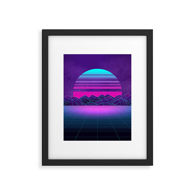 Future Sunset Vaporwave Aesthetic Framed Art Print Gallery Image 6