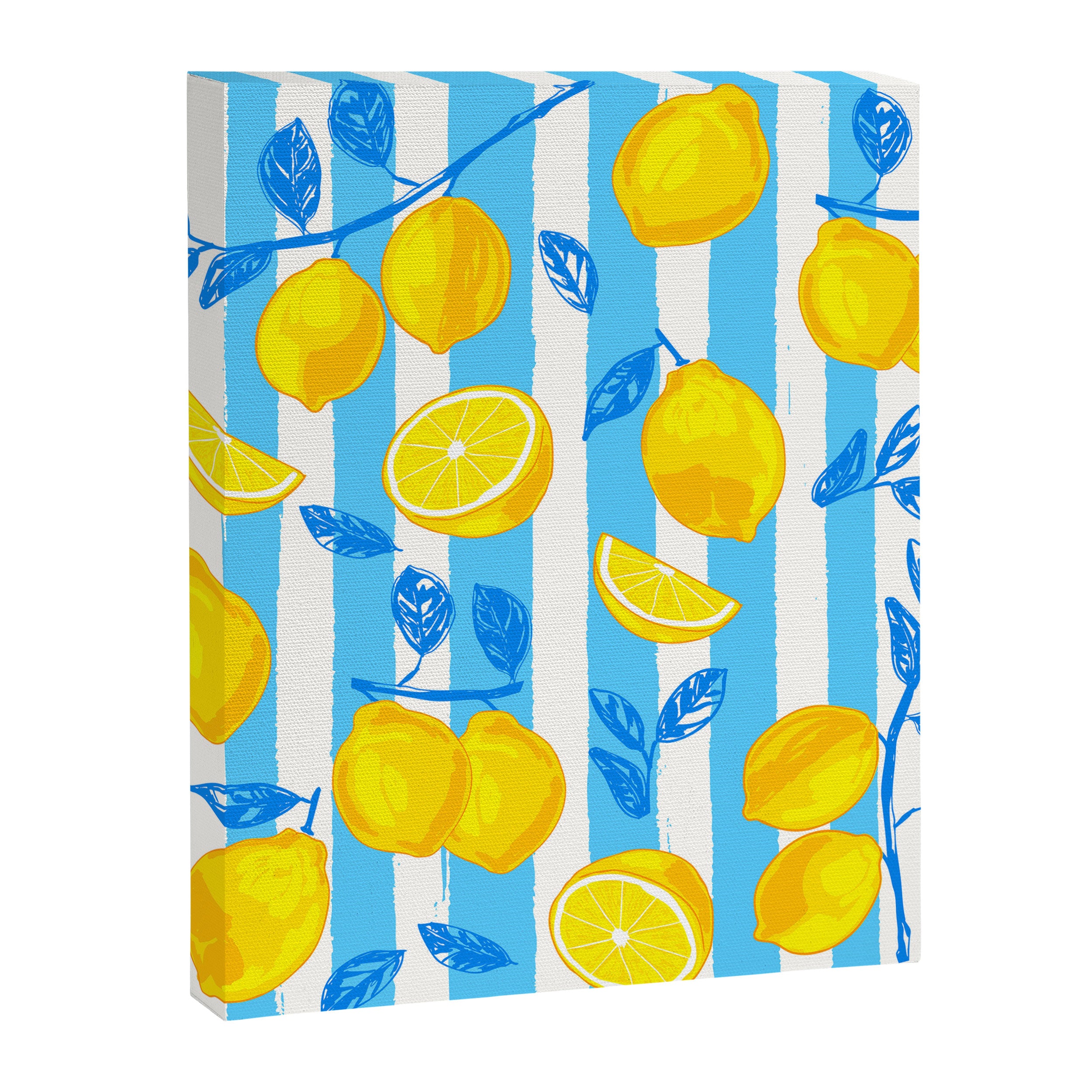 Italian Summer Lemons Pattern Coastal Mediterranean Illustration Canvas Print Gallery Image 8