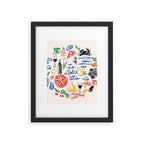 La Dolce Vita Colorful Italian Cuisine Food Doodles Framed Art Print Gallery Image 6