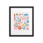 La Dolce Vita Italian Food Doodles Illustration Framed Art Print Gallery Image 6