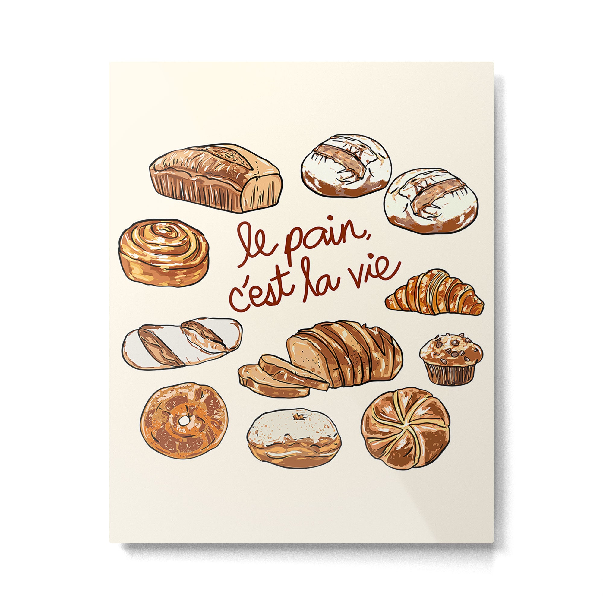 Le Pain Câest La Vie â Bread is Life French Bakery Illustration Metal Print Gallery Image 6