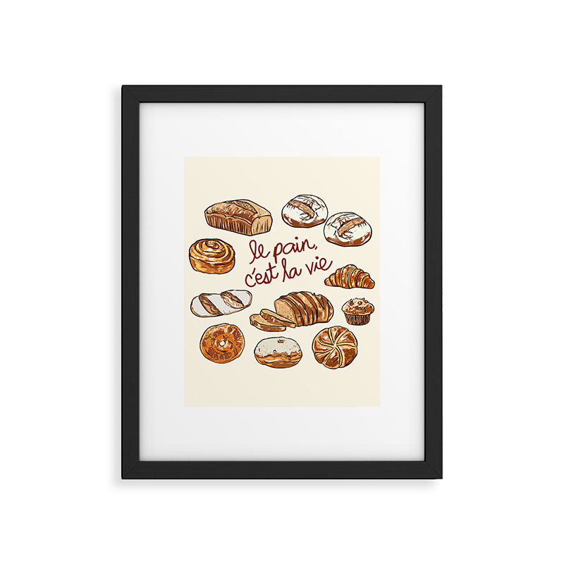 Le Pain Câest La Vie â Bread is Life French Bakery Illustration Framed Art Print Gallery Image 6
