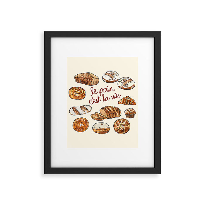 Le Pain Câest La Vie â Bread is Life French Bakery Illustration Framed Art Print Gallery Image 1