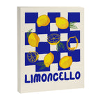 Limoncello Retro Blue Checkered Lemon Canvas Print Gallery Image 8
