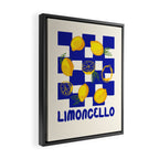 Limoncello Retro Blue Checkered Lemon Framed Canvas Print Gallery Image 2