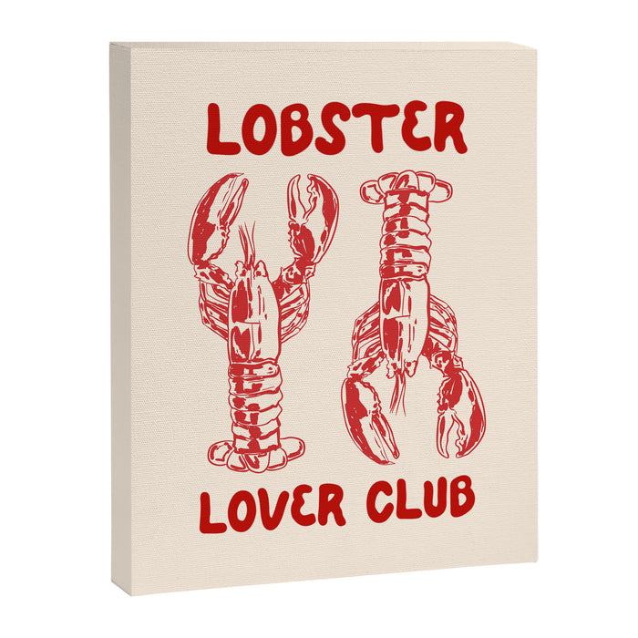 Lobster Lover Club - Seafood Coastal Art Canvas Print Gallery Image 1