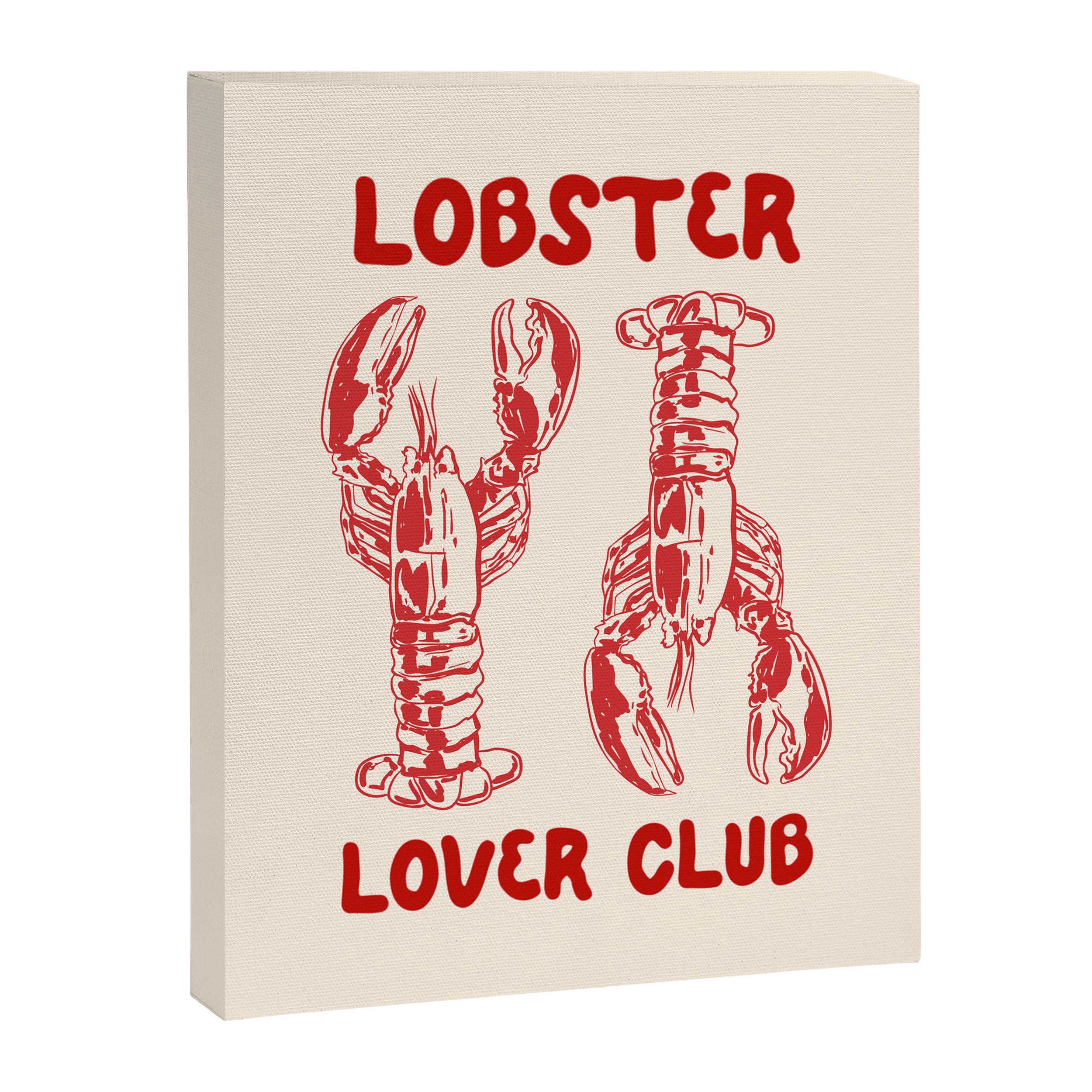 Lobster Lover Club - Seafood Coastal Art Canvas Print Gallery Image 8