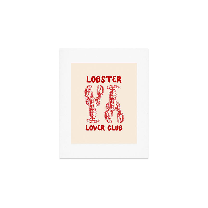 Lobster Lover Club - Seafood Coastal Art Art Print Gallery Image 1