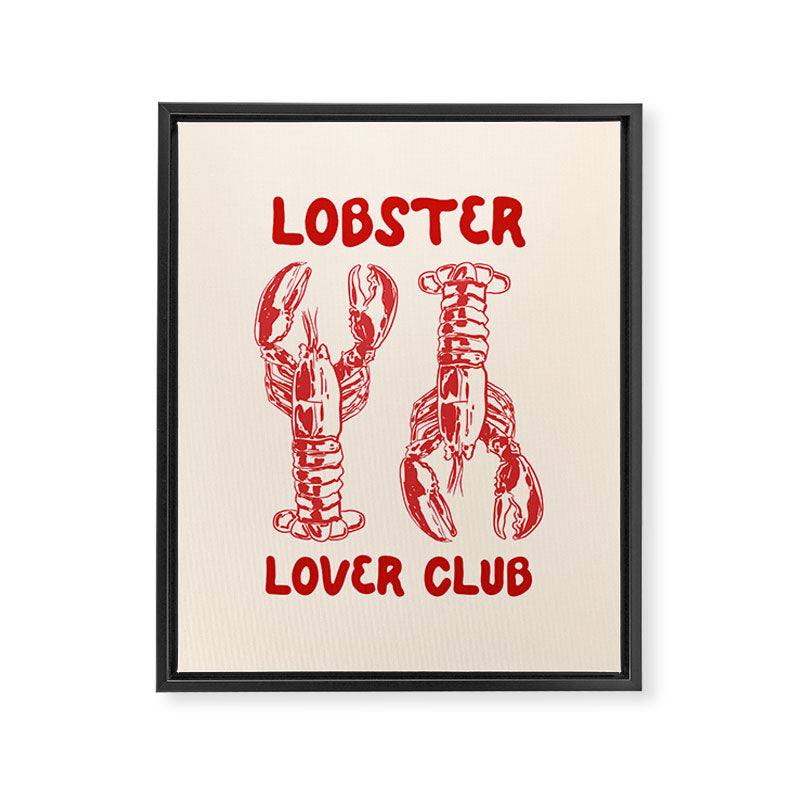 Lobster Lover Club - Seafood Coastal Art Framed Canvas Print Gallery Image 8