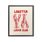 Lobster Lover Club - Seafood Coastal Art Framed Canvas Print Gallery Image 8