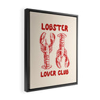 Lobster Lover Club - Seafood Coastal Art Framed Canvas Print Gallery Image 2