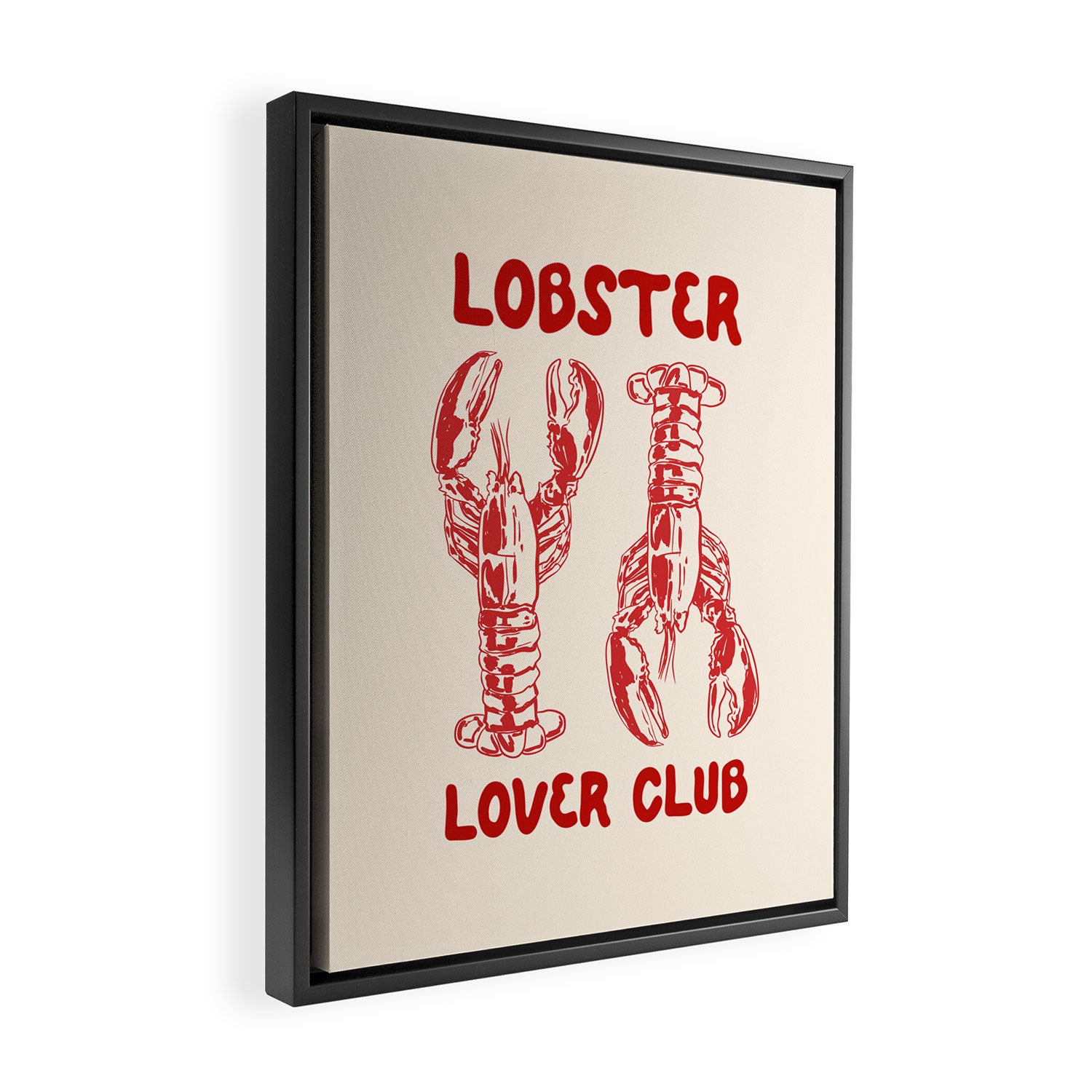 Lobster Lover Club - Seafood Coastal Art Framed Canvas Print Gallery Image 2