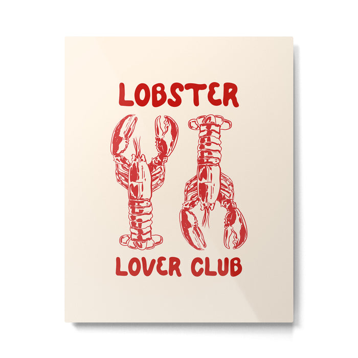 Lobster Lover Club - Seafood Coastal Art Metal Print Gallery Image 1