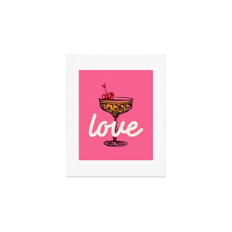 Love Cocktail Illustration Art Print Gallery Image 1