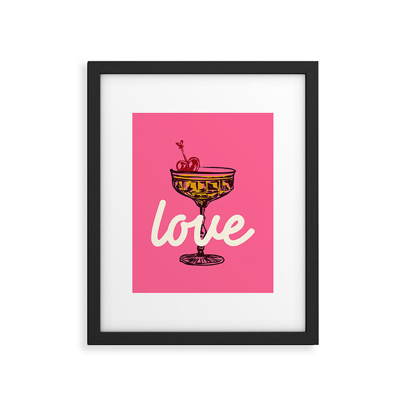 Love Cocktail Illustration Framed Art Print Gallery Image 6