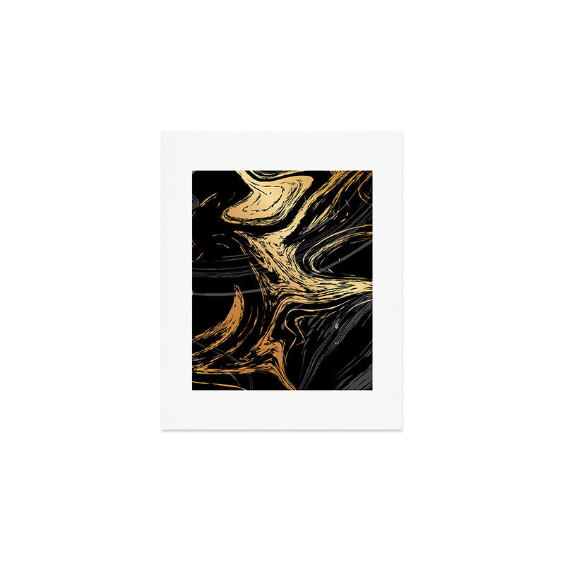 Luxurious Black and Gold Marble Art Print Gallery Image 1