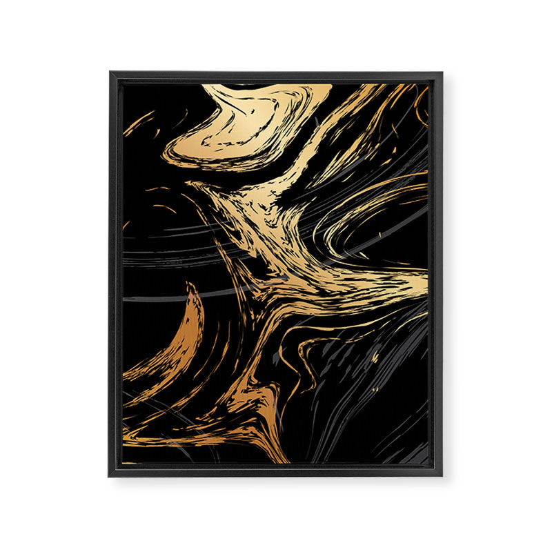 Luxurious Black and Gold Marble Framed Canvas Print Gallery Image 8
