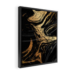 Luxurious Black and Gold Marble Framed Canvas Print Gallery Image 2