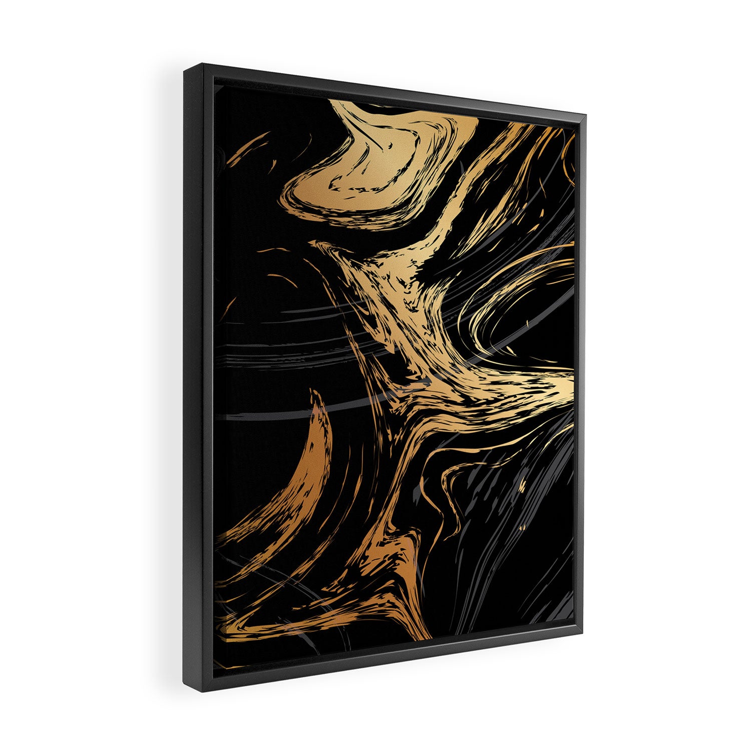 Luxurious Black and Gold Marble Framed Canvas Print Gallery Image 2