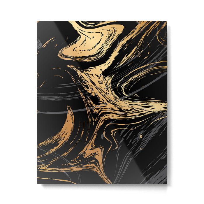 Luxurious Black and Gold Marble Metal Print Gallery Image 1