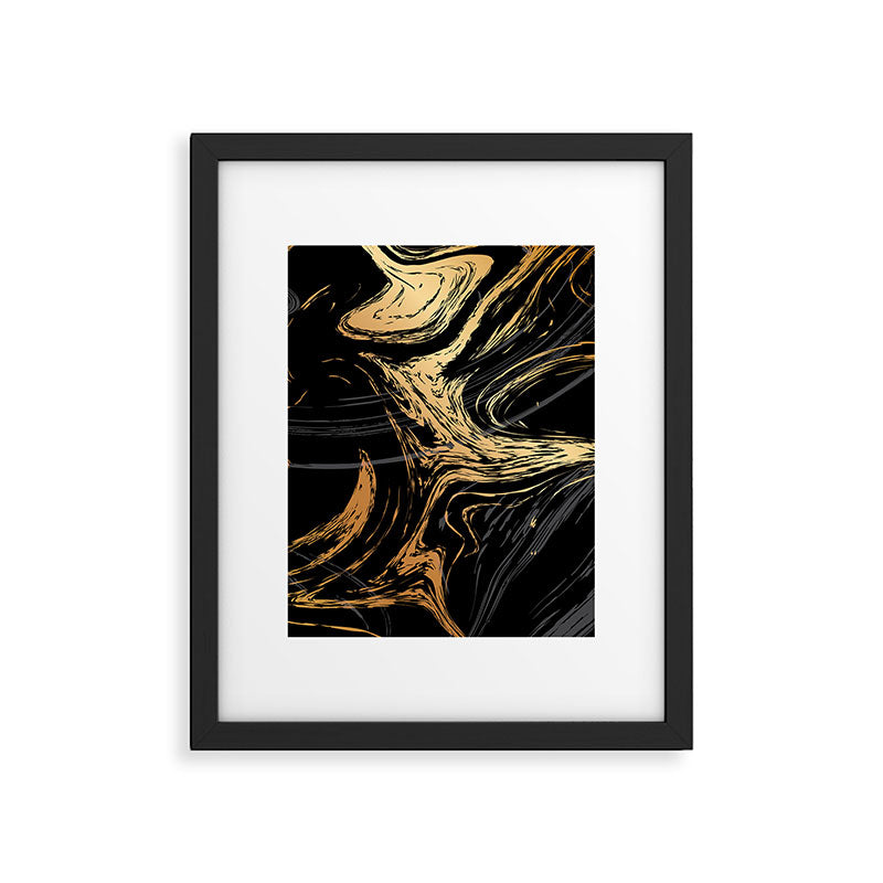 Luxurious Black and Gold Marble Framed Art Print Gallery Image 6