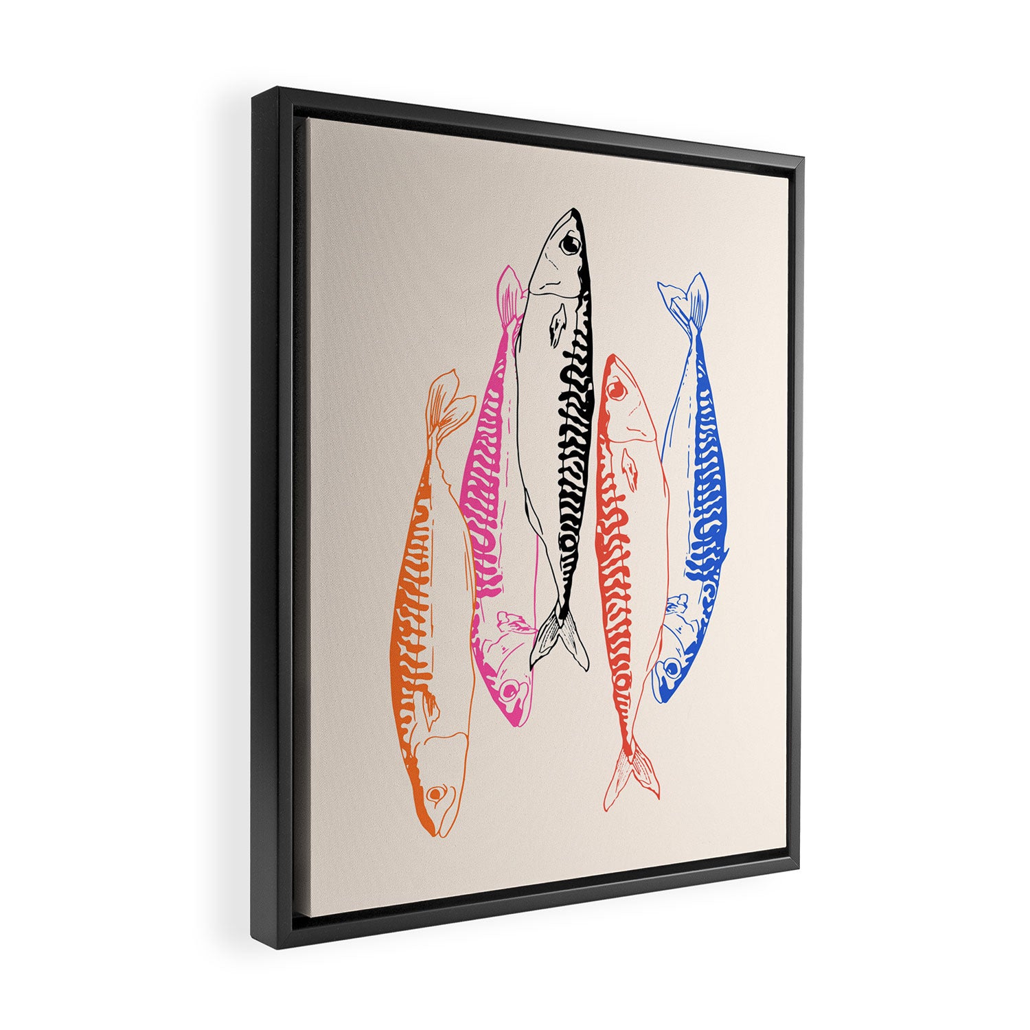 Mackerel Retro Framed Canvas Print Gallery Image 2