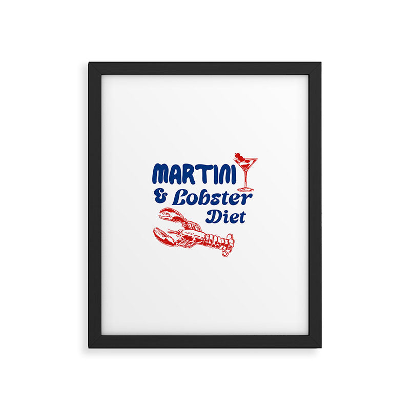 Martini and Lobster Diet Framed Art Print Gallery Image 6