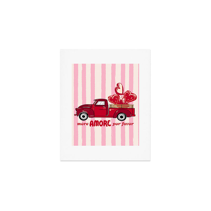 More Amore Por Favor Retro Love Truck Art Print Gallery Image 1