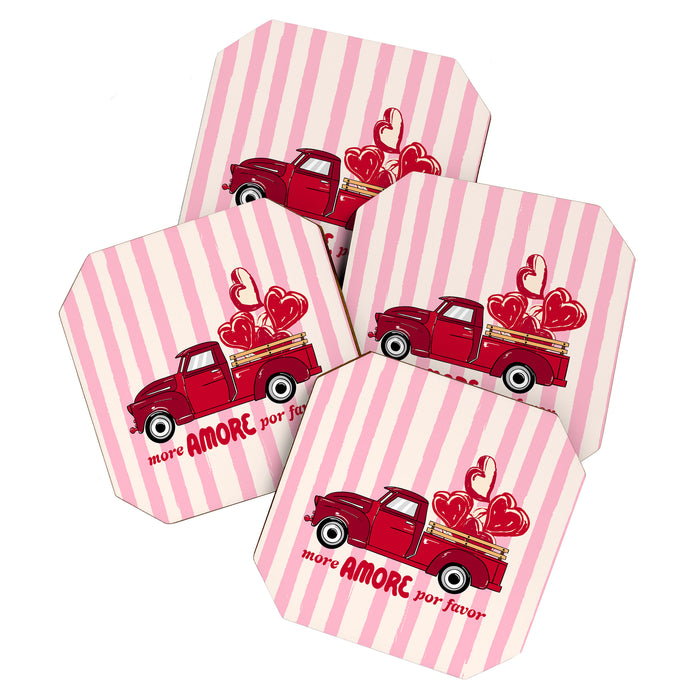 More Amore Por Favor Retro Love Truck Coaster Gallery Image 1