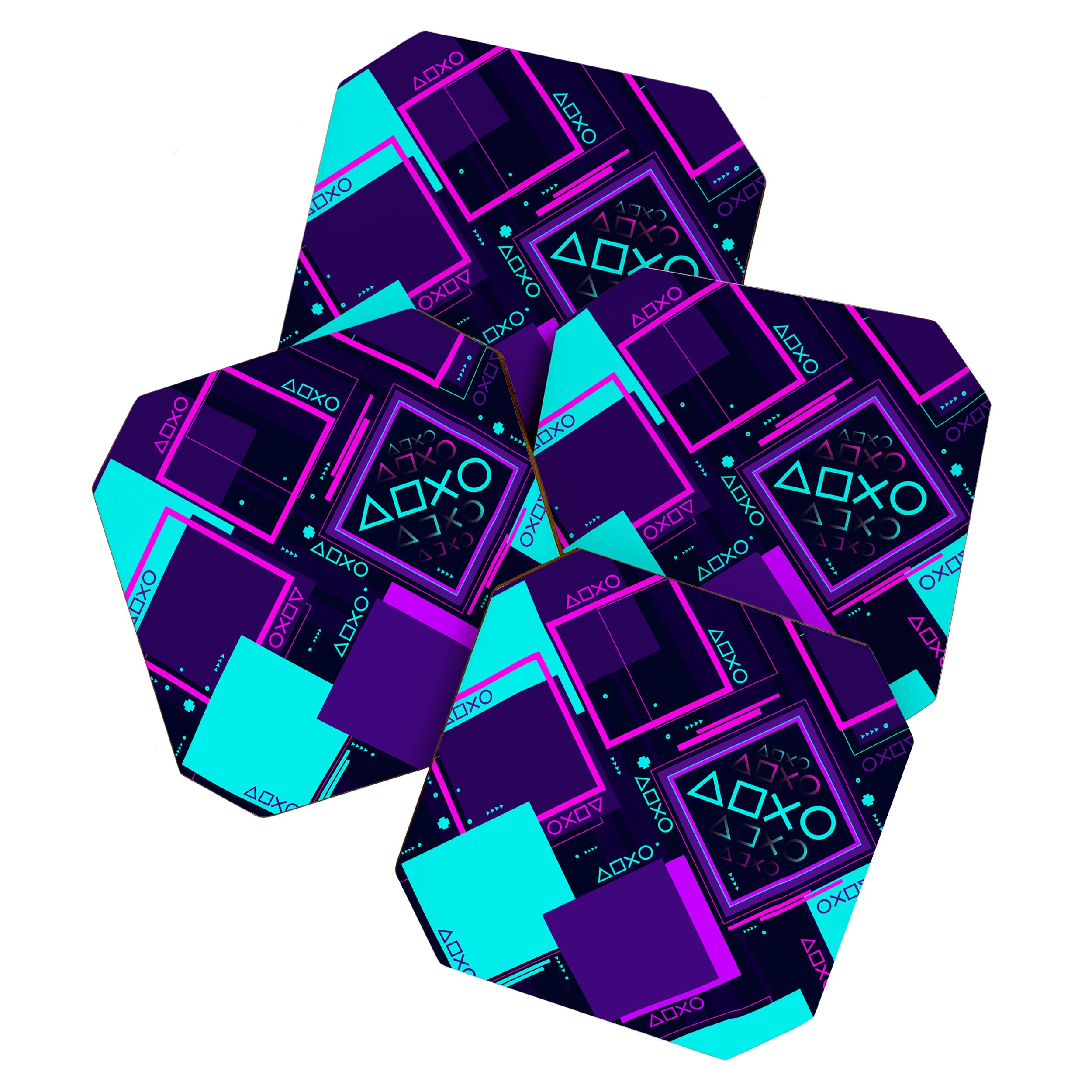 Neon Geometric Vaporwave Coaster Gallery Image 1