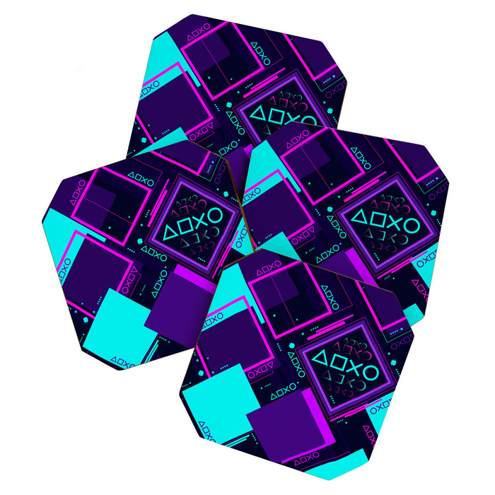 Neon Geometric Vaporwave Coaster Gallery Image 1